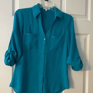 Express Turquoise Button-Down Shirt